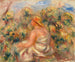 Donna con cappello in un paesaggio - Pierre-Auguste Renoir — vista dell’opera