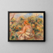 Donna con cappello in un paesaggio - Pierre-Auguste Renoir — quadro incorniciato alla parete