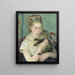 Donna con un gatto - Pierre-Auguste Renoir — quadro incorniciato alla parete