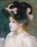 Giovane ragazza con cappello rosa e nero - Pierre-Auguste Renoir — vista dell’opera