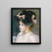 Giovane ragazza con cappello rosa e nero - Pierre-Auguste Renoir — quadro incorniciato alla parete