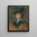 Giovane donna con cappello verde - Pierre-Auguste Renoir — quadro incorniciato alla parete