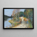 Attelage di buoi sulle rive del Loing - Pierre-Eugène Montzin — quadro incorniciato alla parete