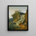 Le cascate di Tivoli con personaggi al riposo e in caccia - Pierre-Jacques Volaire — quadro incorniciato alla parete