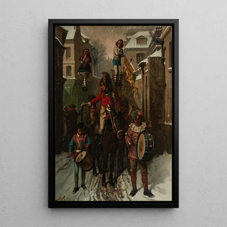 PierreMarie Beyle - The Circus Coming Into Town On A Snowy Evening.webp