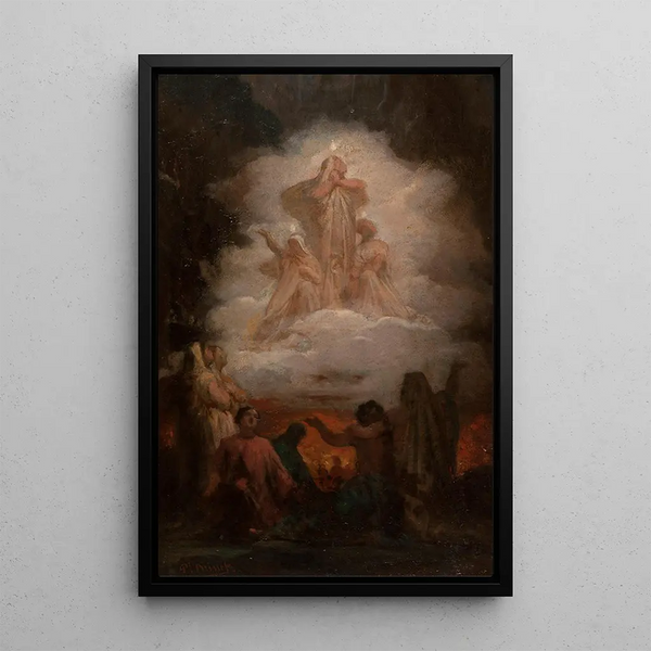 Le anime del Purgatorio - Pierre-Nicolas Brisset — quadro incorniciato alla parete
