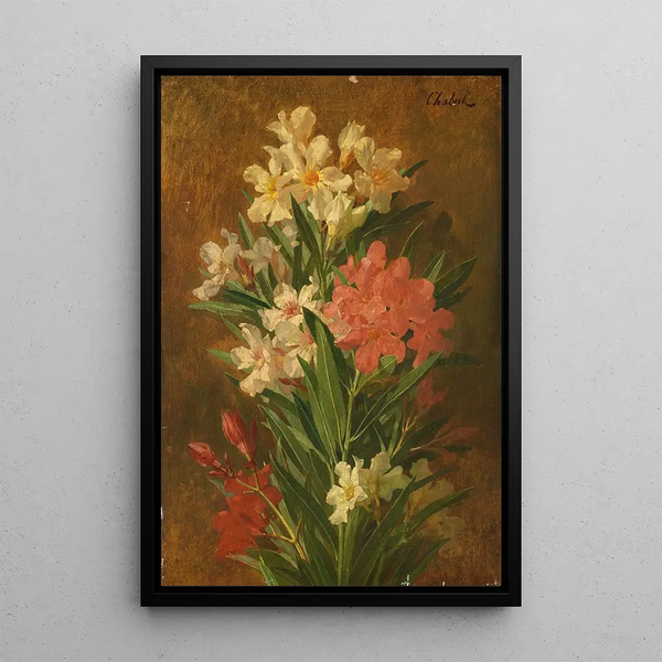 Laurier-rose en fleurs rouge et blanc - Pierre Adrien Chabal-Dussurgey — quadro incorniciato alla parete
