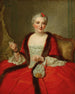 Ritratto di una donna elegante che tiene un fuso - Pierre Allais — vista dell’opera