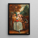 Una scena della Commedia dell'Arte con Colombina, Arlecchino e Pierrot - Pierre Antoine Quillard — quadro incorniciato alla parete