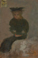 Donna seduta con il cappello nero - Pierre Bonnard — vista dell’opera