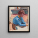 Donna pensierosa con corpetto blu - Pierre Bonnard — quadro incorniciato alla parete
