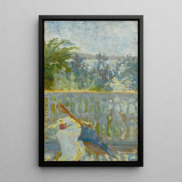 Le balcon et l'ombrelle - Pierre Bonnard — quadro incorniciato alla parete