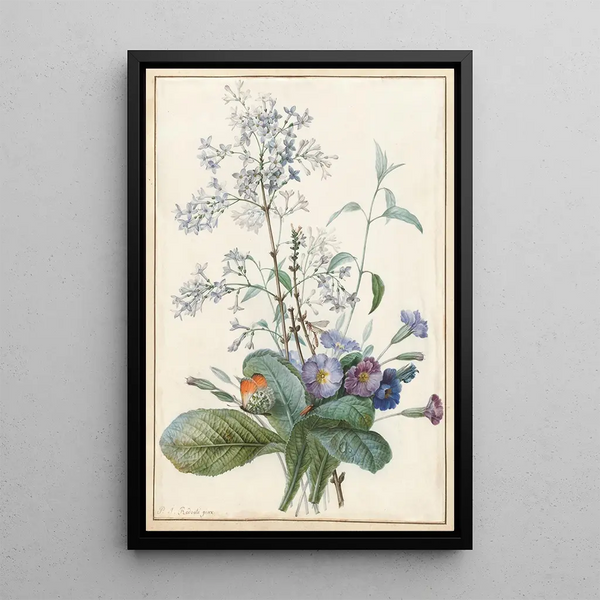 Un bouquet de fleurs avec insectes - Pierre Joseph Redouté — quadro incorniciato alla parete
