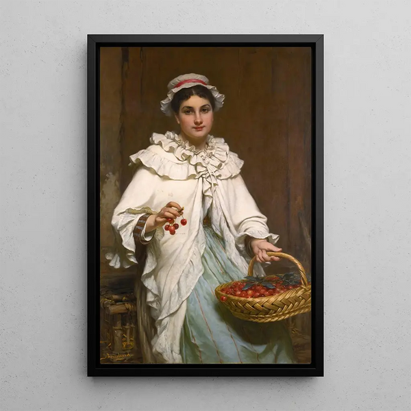 La cueilleuse de cerises - Pierre Louis Bouchard — quadro incorniciato alla parete