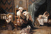 Una camera in cui una cameriera veste dei bambini - Pierre Louis Dumesnil il Giovane — vista dell’opera