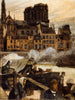 Notre-Dame e il lungolago dei Fiori visti dal mercato delle mele - Pierre Louis Moreau — vista dell’opera