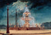 Vista notturna di una fontana decorata in place de la Concorde sotto il Secondo Impero - Pierre Manguin — vista dell’opera