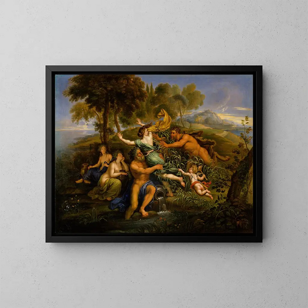 Pan e Syrinx - Pierre Mignard — quadro incorniciato alla parete