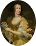 Ritratto di una dama in costume allegorico che tiene un piatto di perle - Pierre Mignard — vista dell’opera