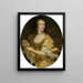 Ritratto di una dama in costume allegorico che tiene un piatto di perle - Pierre Mignard — quadro incorniciato alla parete
