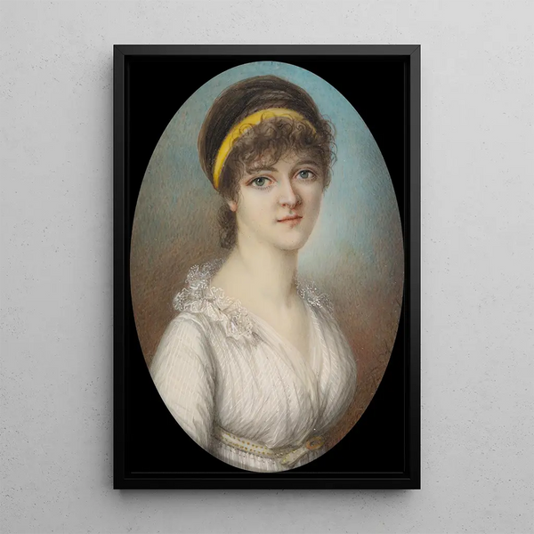 Giovane donna con nastro giallo nei capelli - Pierre Nicolas Violet — quadro incorniciato alla parete