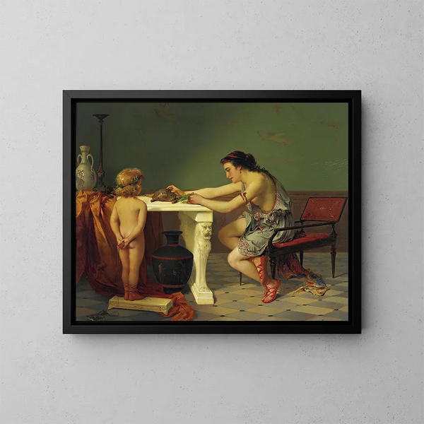 Nourrir la tortue - Pierre Olivier Joseph Coomans — quadro incorniciato alla parete