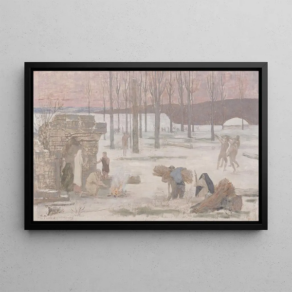 L'Inverno, bozzetto per l'Hôtel de Ville di Parigi - Pierre Puvis de Chavannes — quadro incorniciato alla parete