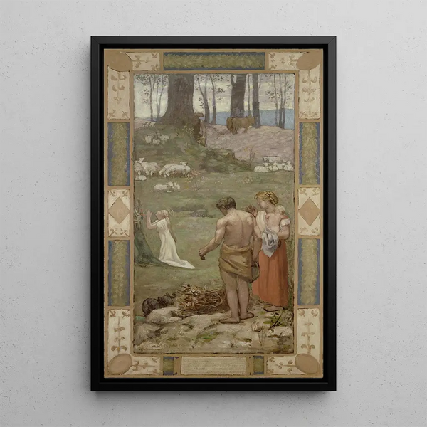 Sainte Geneviève bambino in preghiera - Pierre Puvis de Chavannes — quadro incorniciato alla parete