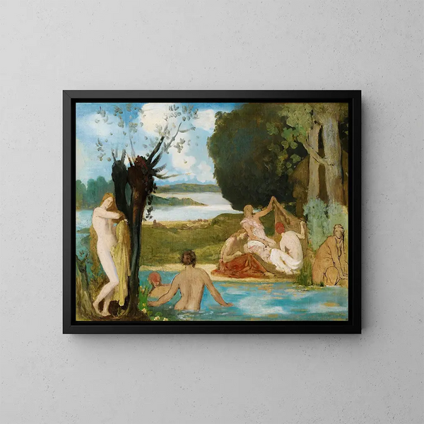 Schizzo per l'estate: Il Bagno - Pierre Puvis de Chavannes — quadro incorniciato alla parete