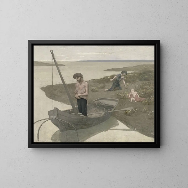 Il povero pescatore - Pierre Puvis de Chavannes — quadro incorniciato alla parete