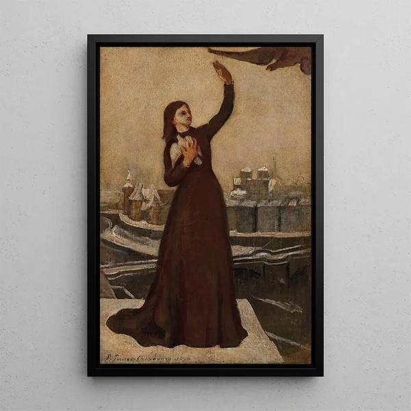 Studio per Il Piccione viaggiatore - Pierre Puvis de Chavannes — quadro incorniciato alla parete