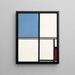 Composition con blu e rosso - Piet Mondrian — quadro incorniciato alla parete