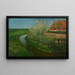 Canale di irrigazione curvo che costeggia una fattoria con alberi in fiore - Piet Mondrian — quadro incorniciato alla parete