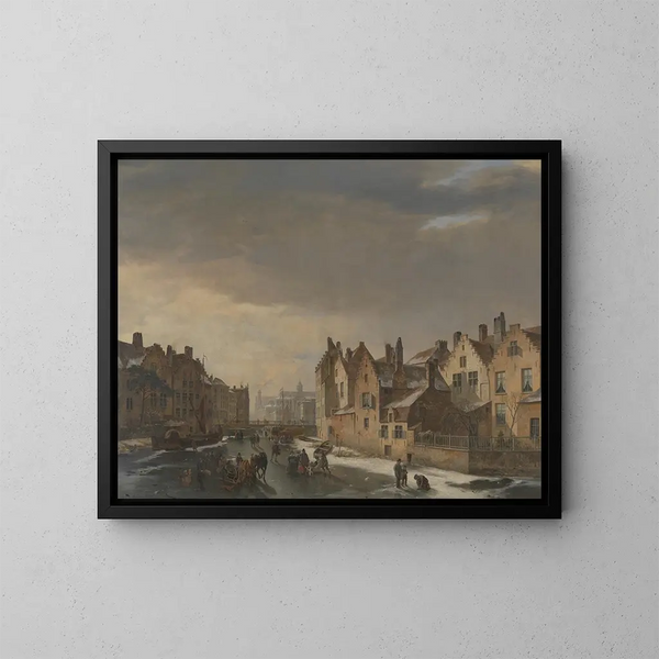 Scène d'hiver à Gand - Pieter Frans De Noter — quadro incorniciato alla parete
