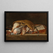Natura morta di caccia con pollame in un cesto di vimini - Pieter Andreas Rysbraeck II — quadro incorniciato alla parete