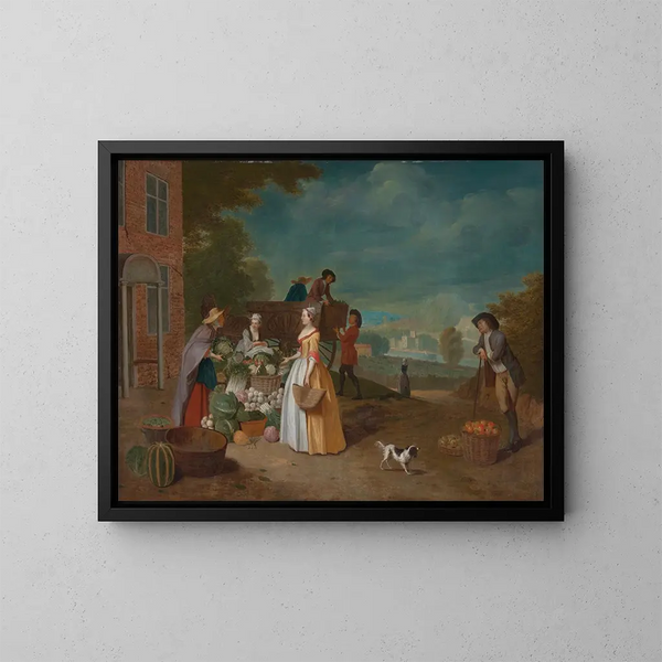 Il venditore di verdure - Pieter Angillis — quadro incorniciato alla parete