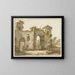 Edificio in rovina con a destra una donna che raccoglie legna - Pieter Bartholomeusz Barbiers — quadro incorniciato alla parete
