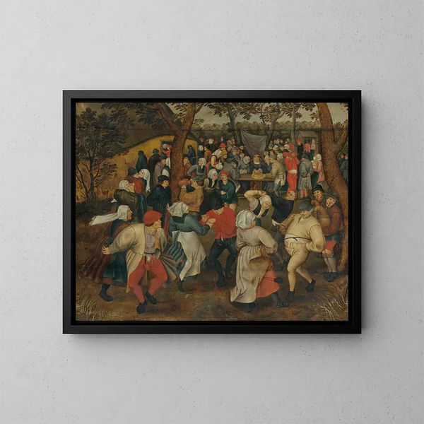 Il banchetto di matrimonio all'aperto - Pieter Brueghel il Giovane — quadro incorniciato alla parete