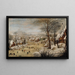 Paesaggio Invernale con Pattinatori e Trappola per Uccelli - Pieter Brueghel il Giovane — quadro incorniciato alla parete
