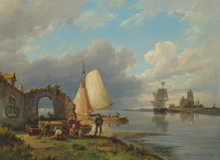 Sur la Spaarne à Haarlem - Pieter Christian Dommersen — vista dell’opera