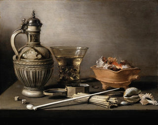 Pieter Claesz - Still Life with a Stoneware Jug Berkemeyer and Smoking Utensils.webp