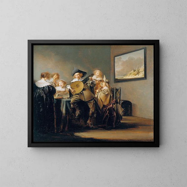 Compagnie des musiciens - Pieter Codde — quadro incorniciato alla parete