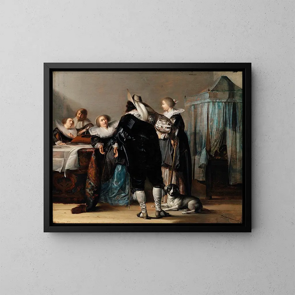 interno con figure - Pieter Codde — quadro incorniciato alla parete