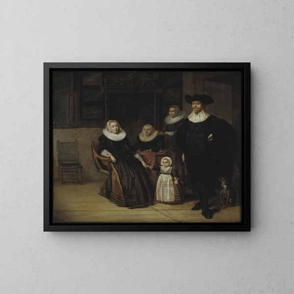Ritratto di famiglia - Pieter Codde — quadro incorniciato alla parete