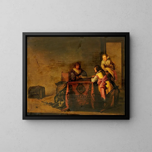 Giocatore di Tric Trac - Pieter Codde — quadro incorniciato alla parete