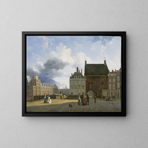 La Porte de la Prison et la Plaats à La Haye - Pieter Daniel van der Burgh — quadro incorniciato alla parete