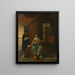 Una scena d'interno con una donna che suona il liuto e un uomo che suona il violino - Pieter de Hooch — quadro incorniciato alla parete