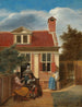 Personaggi in un cortile dietro una casa - Pieter de Hooch — vista dell’opera