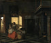 interno con una madre vicino a una culla - Pieter de Hooch — vista dell’opera