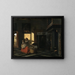 interno con una madre vicino a una culla - Pieter de Hooch — quadro incorniciato alla parete